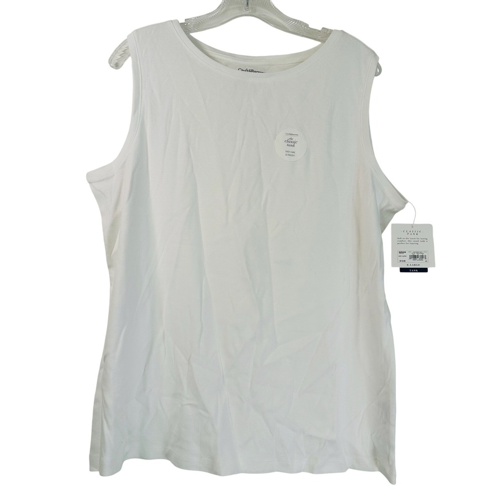 Croft & Barrow Womens Classic Tank Top White Cotton XL WC81K242RS